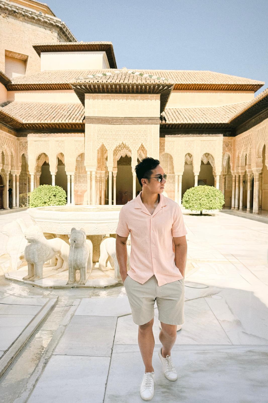 Christian at the Court of the Lions in the Alhambra, Granada